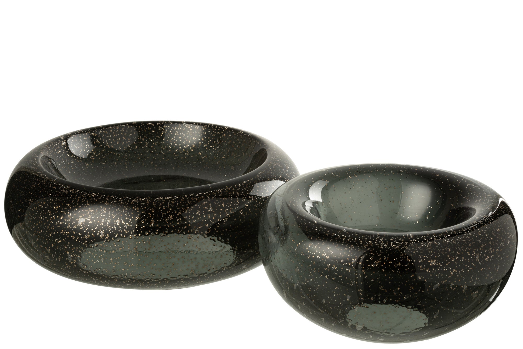 Decoratieve kom Carol Glas Zwart Groot