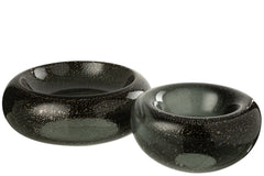 Decoratieve kom Carol Glas Zwart Groot