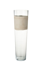 J-LINE VAZE DELPH – GLAS TRANSPARANT/BEIGE GROOT