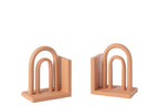J-LINE BOEKSTEUN KOLI IJZER BRUIN/NATURAL – SET VAN 2