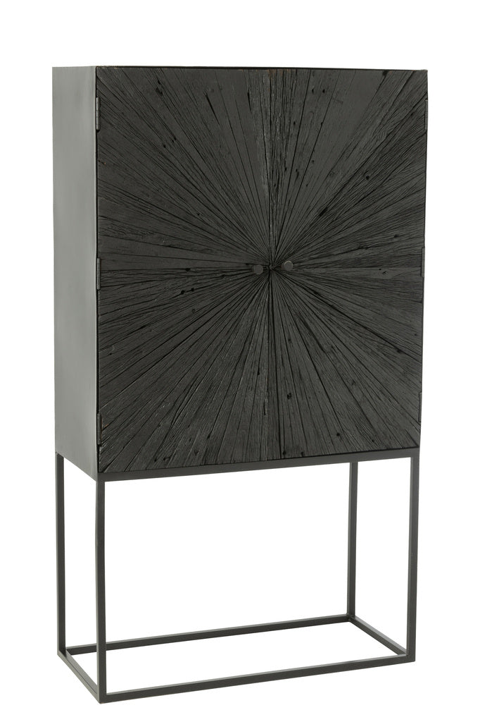 J-LINE KAST SHANIL HOUT/IJZER ZWART