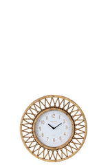 J-LINE WANDKLOK WONDER – ROTAN/PLYNATUUR/WIT KLEIN
