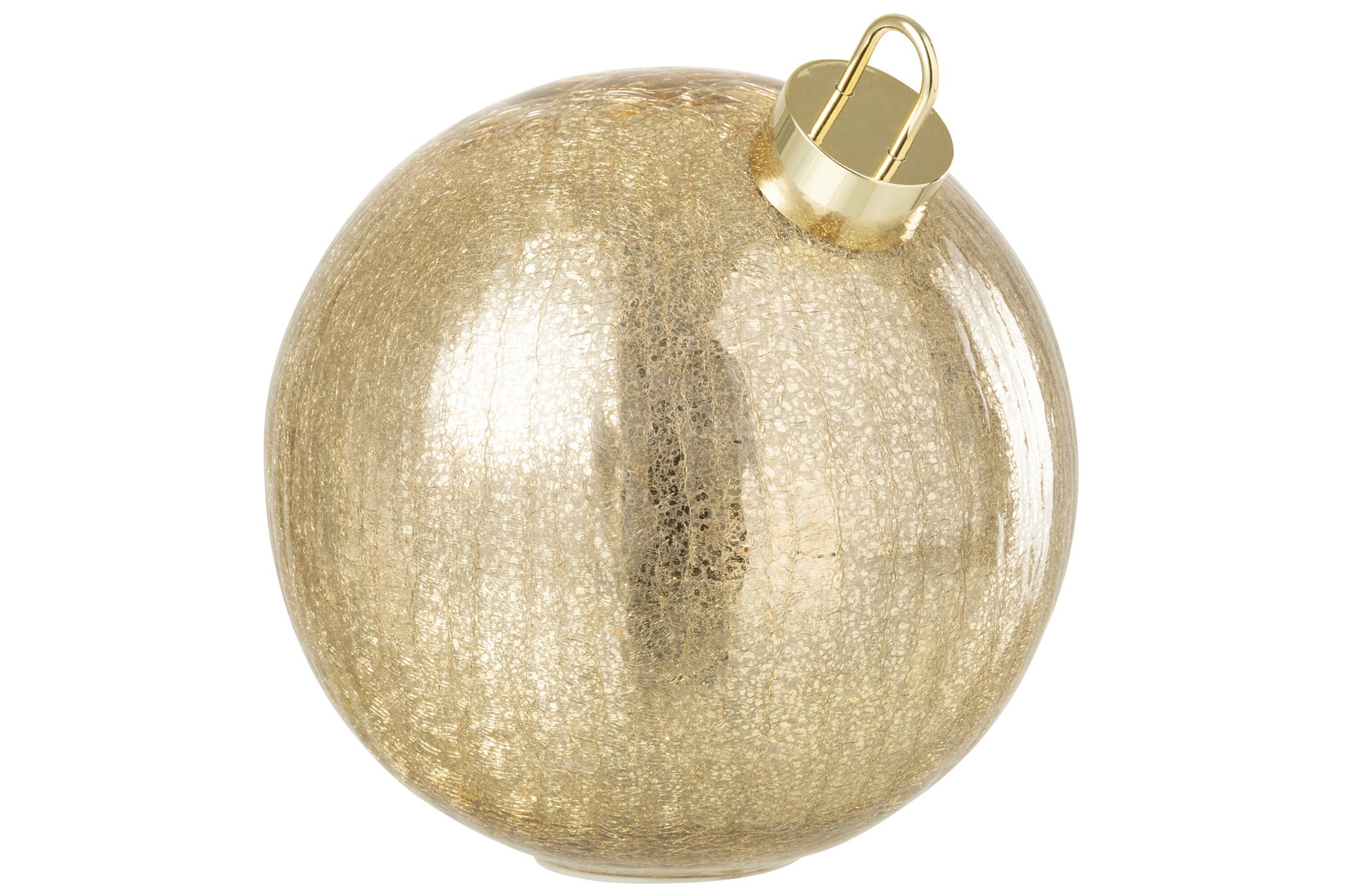 J-LINE KERSTBAL MET LED-VERLICHTING VAN GLAS GOUDKLEURIG GROOT