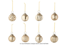 J-LINE DOOS VAN 40 KERSTBALLEN 8 PATRONEN GLAS GOUDKLEURIG
