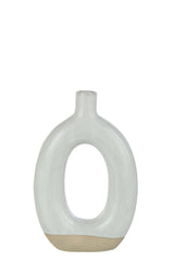 J-LINE VAZE CIRCLE – PORSELEIN WIT/BEIGE LARGE