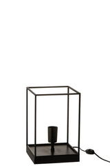 Lamp 1 lamp rechthoekig frame metaal zwart klein