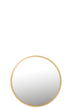 Spiegel Mona rond ijzer/glas goud groot