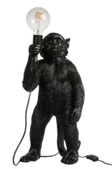Staande apenlamp van polyresin, zwart