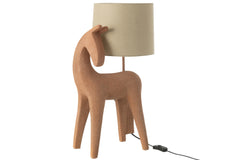 Moderne tafellamp in paardenvorm van hars, terracotta
