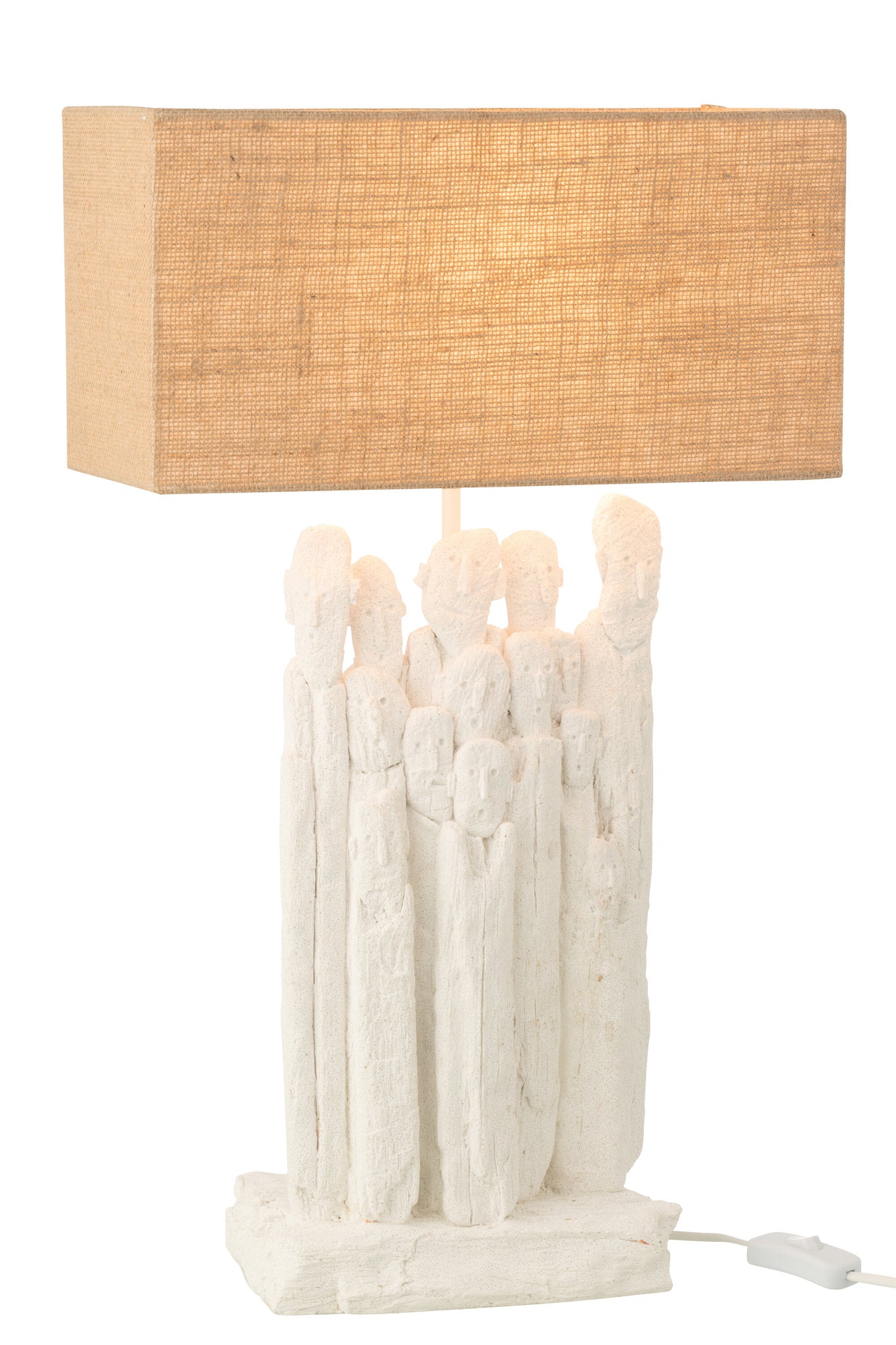 Tafellamp beeldjes polyresin wit/naturel