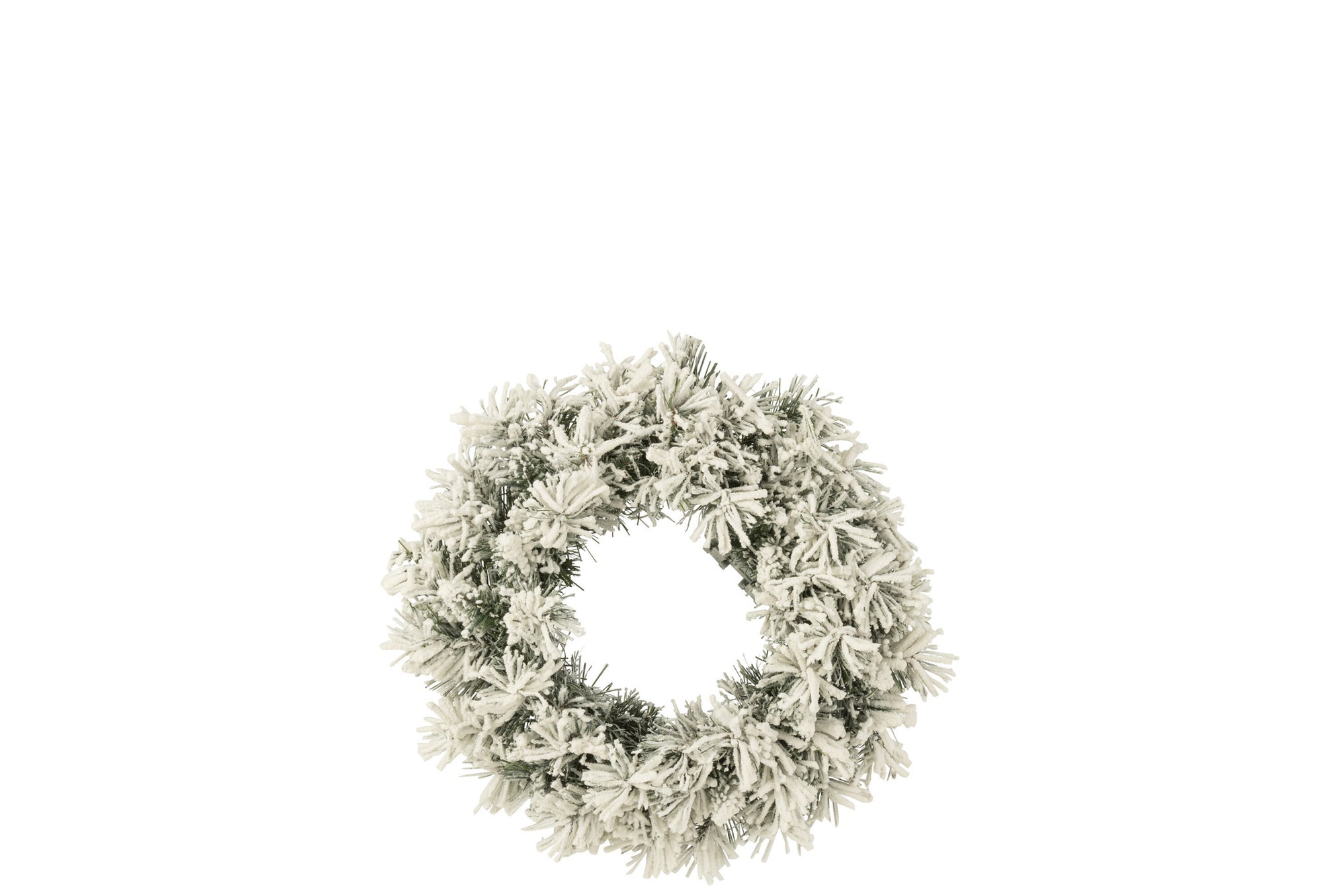 J-LINE KERSTKRANS + LED WARM WIT PLASTIC SNEEUWGROEN KLEIN