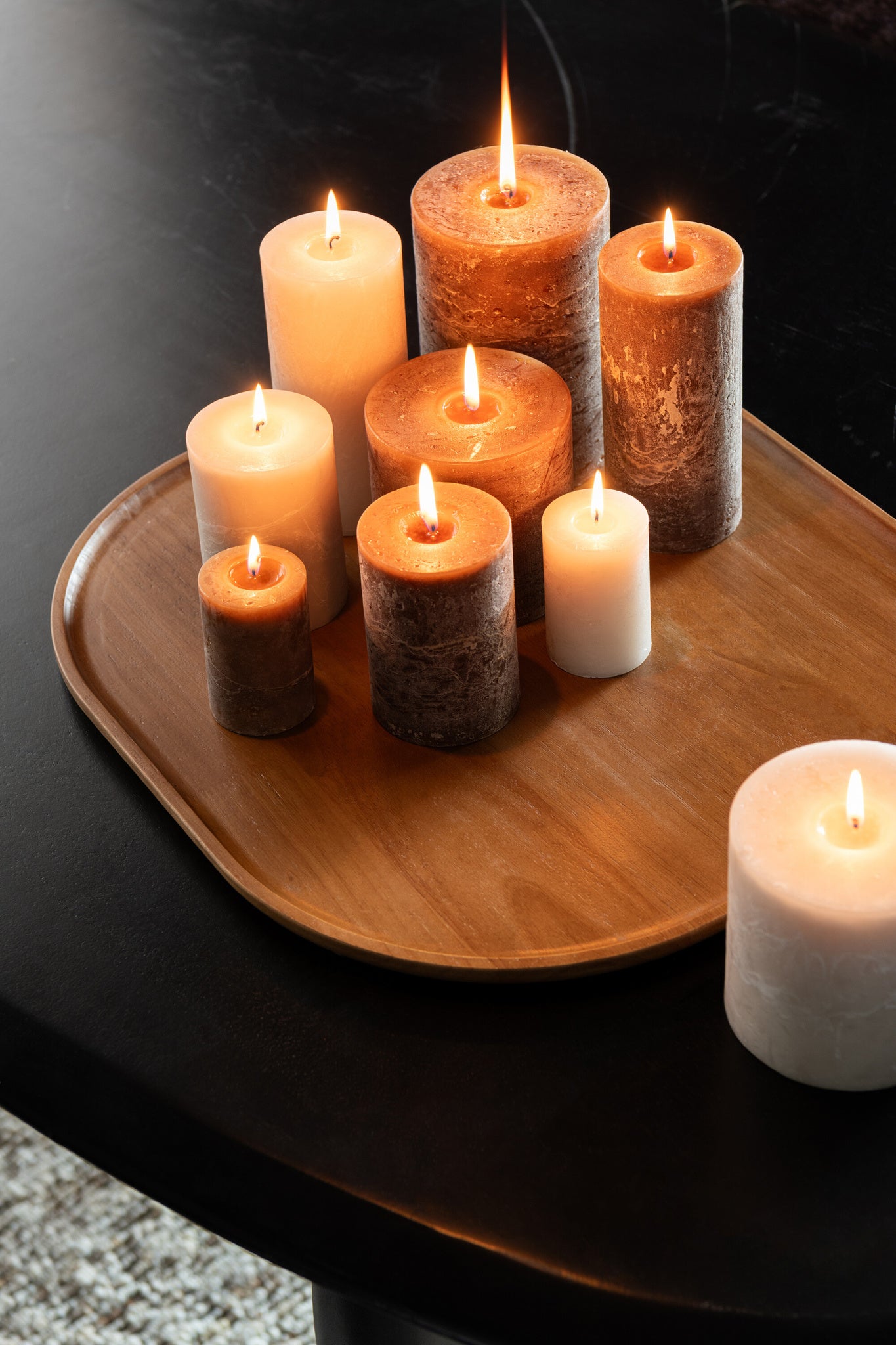 Decoratief dienblad Rubberhout Donkerbruin Klein