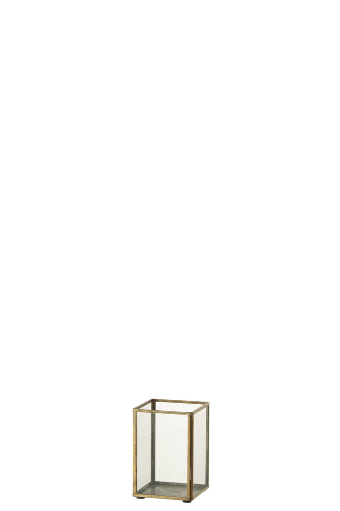 J-LINE KANDELAAR – GLAS/METAAL BRONS – SMALL
