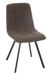 Eetkamerstoel Clark Metaal/Polyester Bruin