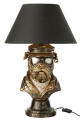 Tafellamp Bulldog polyresin antiekbruin