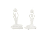 J-LINE VROUW BEELD BADPAK BALLON – POLYRESIN WIT (SET VAN 2)