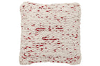 Kussen Gebreid Polyester Wit/Kerst Rood