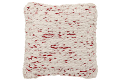 Kussen Gebreid Polyester Wit/Kerst Rood