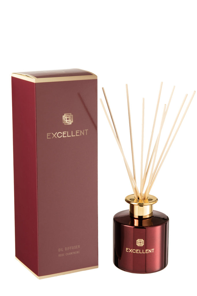 J-LINE GEUROLIE + GEURSTOKJES EXCELLENT ROSE CHAMPAGNE – WIJNROOD