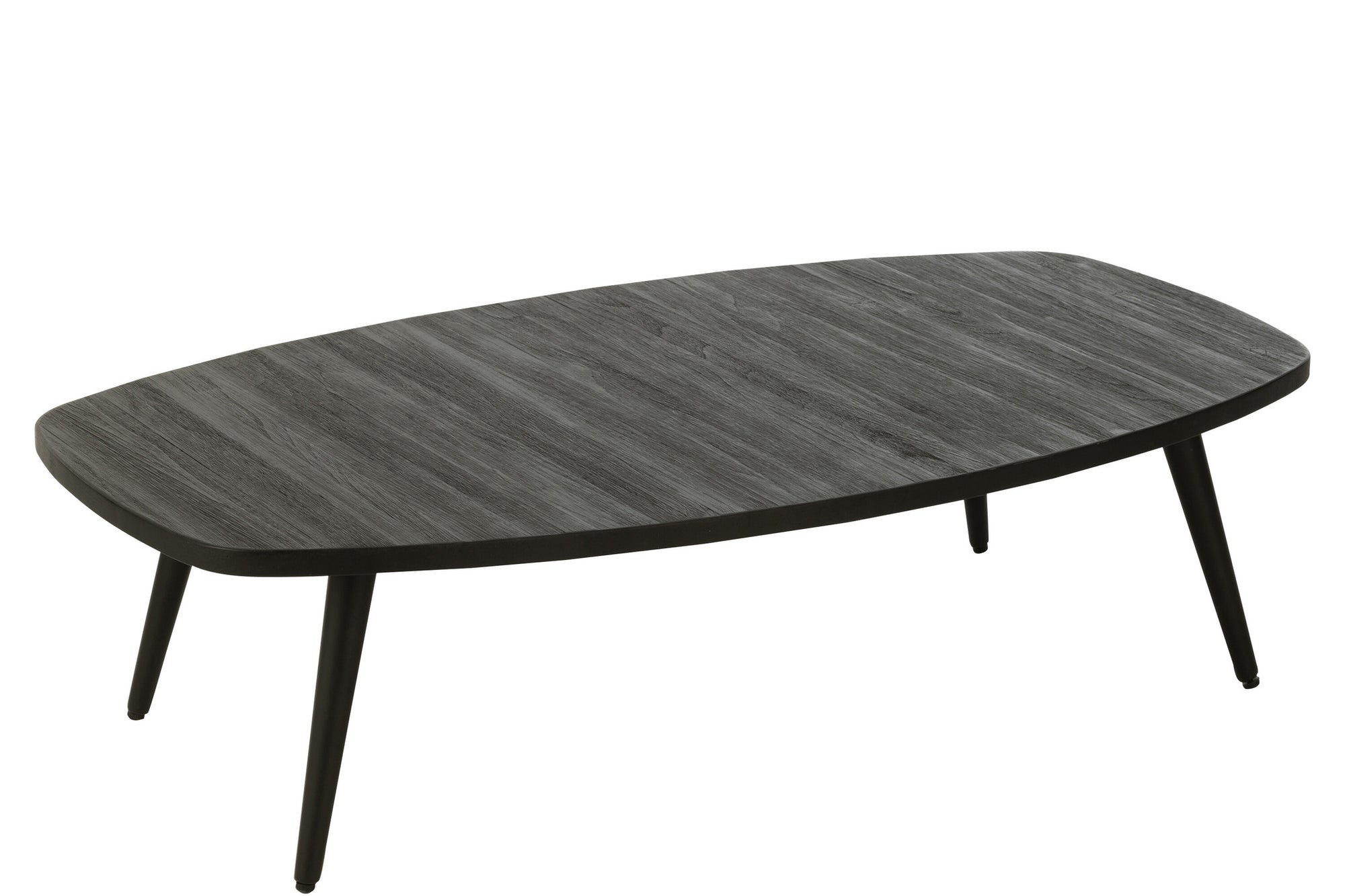 Salontafel Rechthoekig Gerecycled Teak Zwart