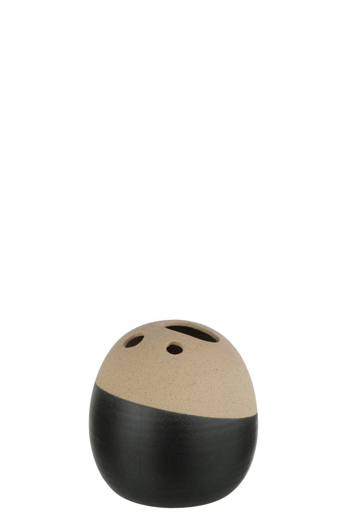 J-LINE VAAS BAL – KERAMIEK BEIGE/ZWART – LARGE