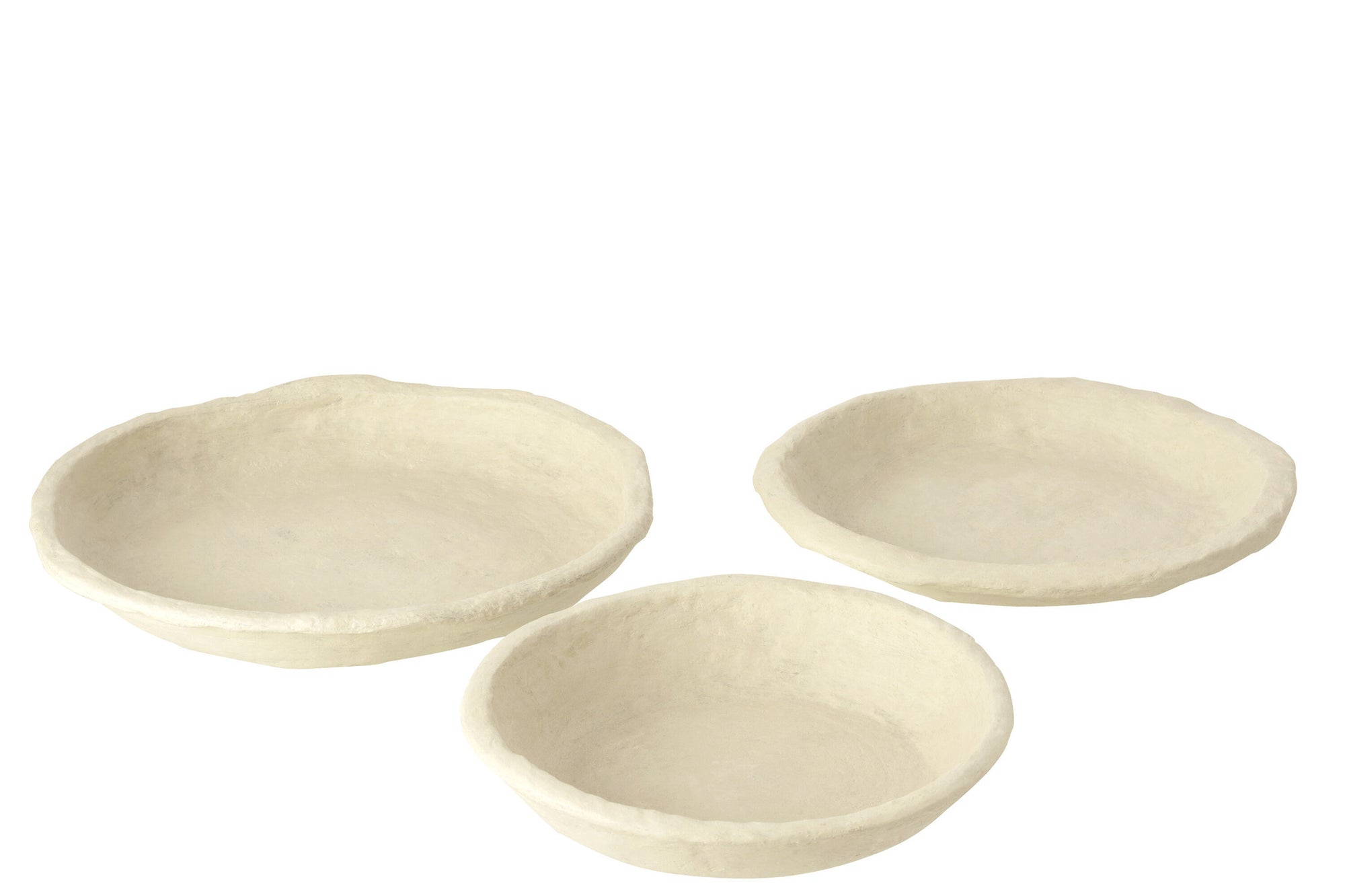 Set van 3 kommen Chad Papier Mache Wit