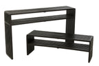 Set van 2 consoles met plank van gerecycled teakhout in het zwart.
