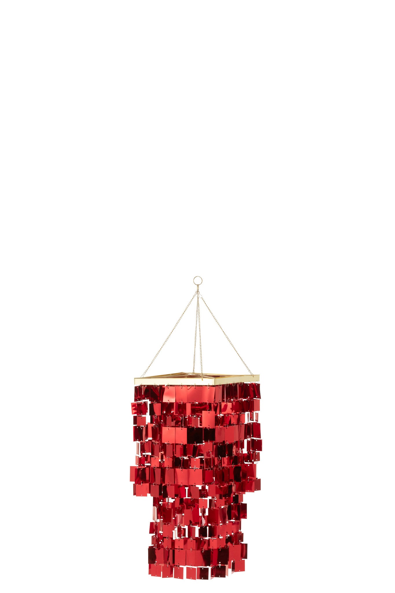 Kleine vierkante PVC-lampenkap voor kroonluchter, rood