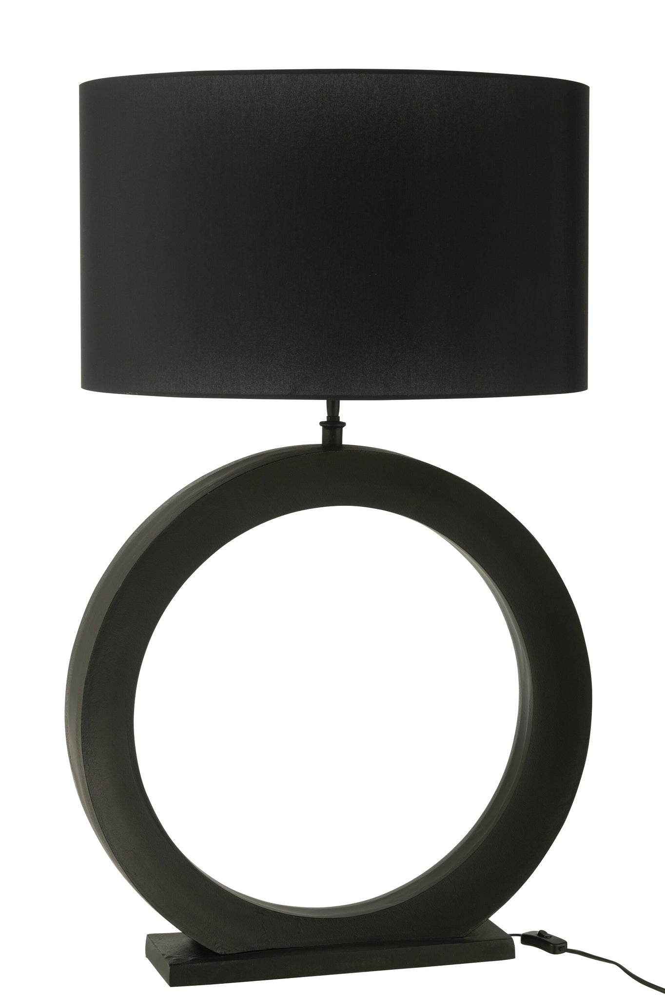 Tafellampvoet rond aluminium zwart
