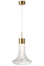 Hanglamp LED goud metaal/glas transparant