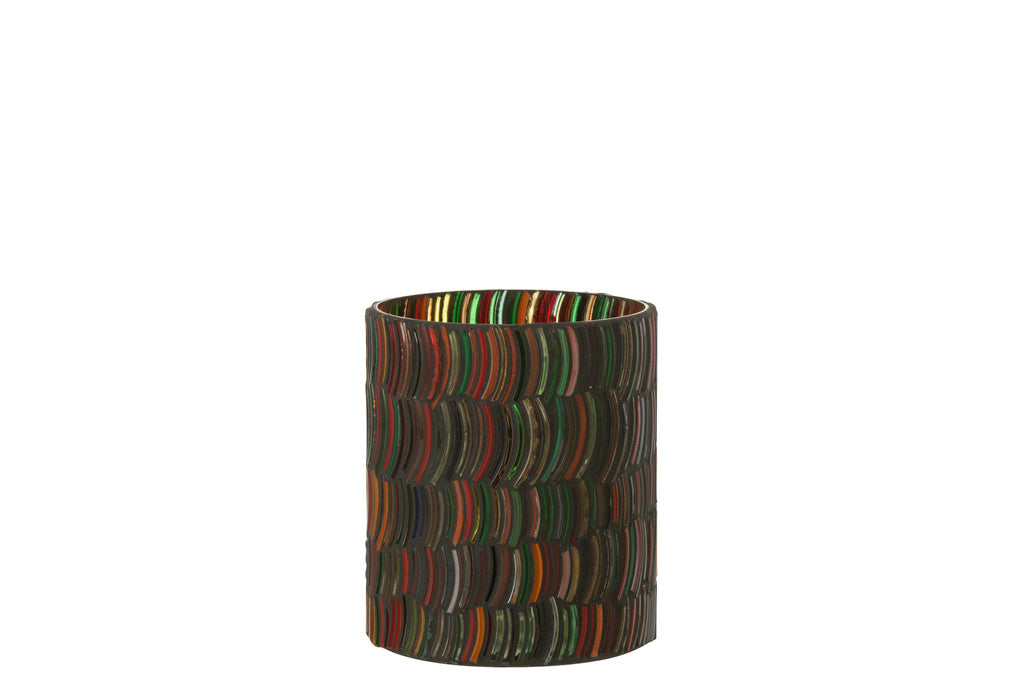 J-LINE WINDLICHT MOZAÏEK CURVE GLAS MIX MEDIUM