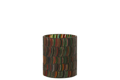 J-LINE WINDLICHT MOZAÏEK CURVE GLAS MIX MEDIUM