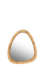 J-LINE SPIEGEL PAILLE ROTAN/GLAS NATUUR KLEIN