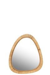 J-LINE SPIEGEL PAILLE ROTAN/GLAS NATUUR KLEIN
