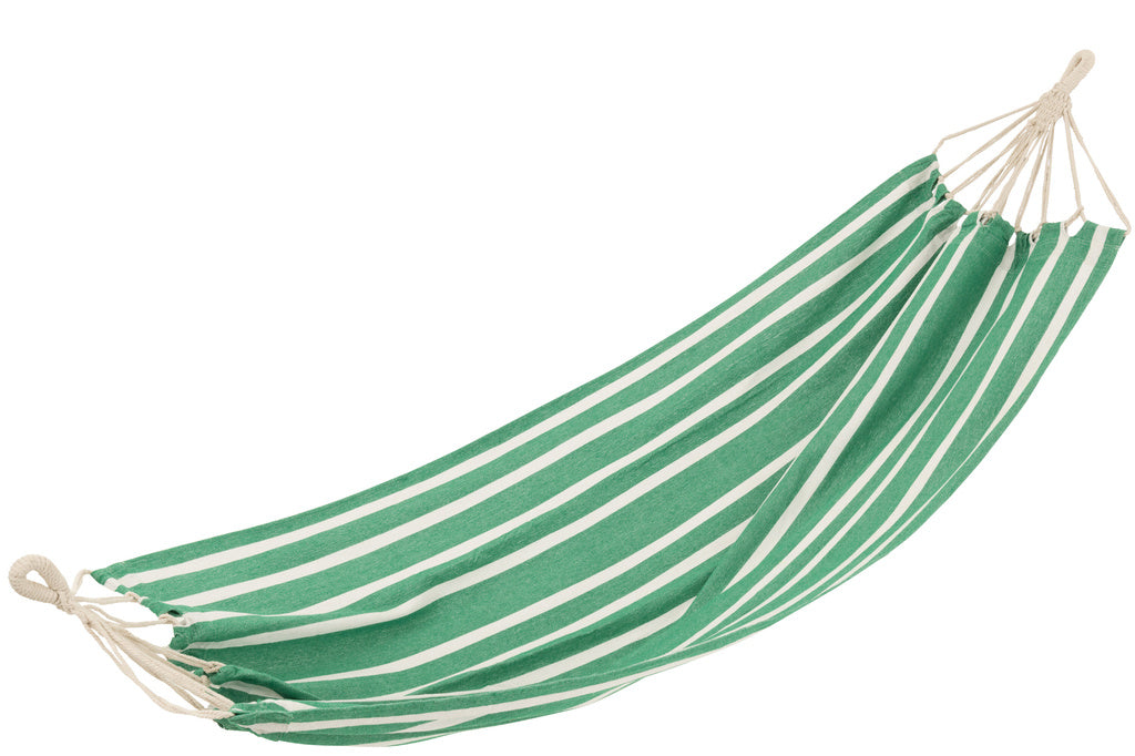 J-LINE HANGMAT STREPEN – KATOEN/POLYESTER DONKERGROEN/WIT