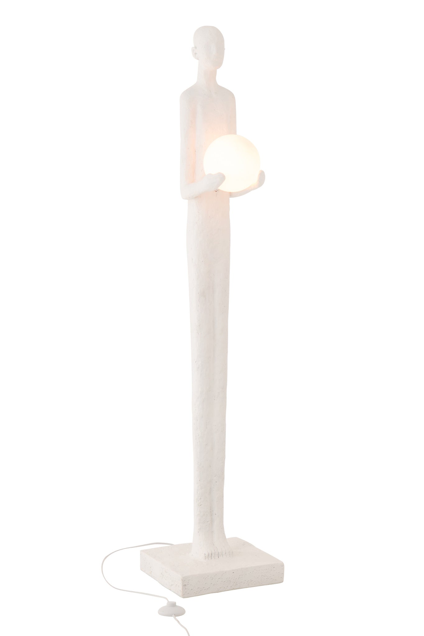 Vloerlamp figuur polyresin wit