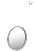 J-LINE RONDE SPIEGEL LEDER GROEN SMALL