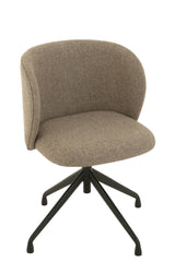 Stoel Draaien/Omhoog/Omlaag Linnen Donkerbruin/Beige