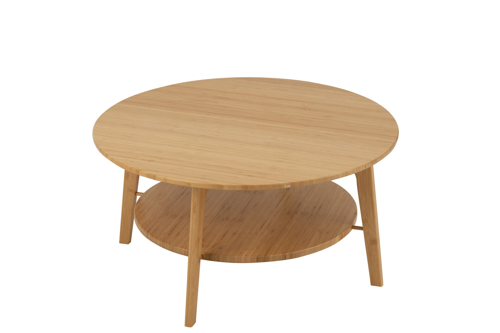 Bijzettafel Rond Bamboe Natuurlijk Groot