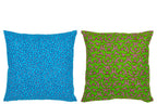 J-LINE KUSSEN PATROONSTOF – KATOEN/POLYESTER – GROEN/BLAUW – SET VAN 2 – 45 CM