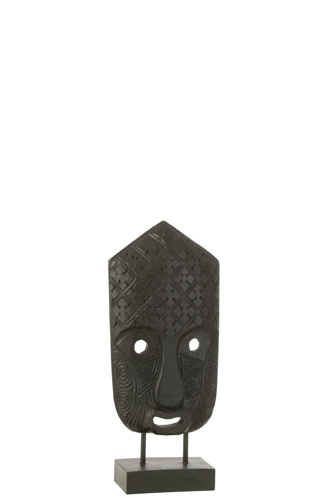  J-Line Masker op Voet Albasia Hout Zwart Klein