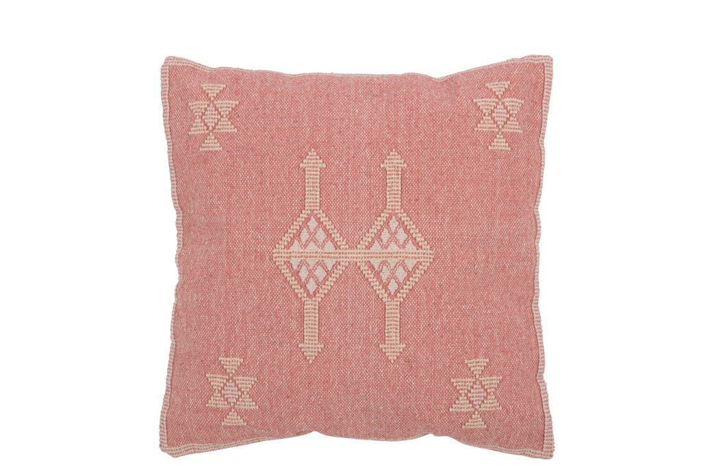 J-LINE KUSSEN DIAMANTEN + PIJLEN – KATOEN/POLYESTER – PERZIKROZE – 45 CM