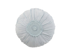 Kussen Ronde Kant Katoen Blauw