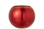 J-LINE WINDLICHT BAL CRAQUELÉ GLAS – PARELMOEREFFECT ROOD LARGE