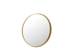 Ronde spiegel met hoge rand, metaal/glas, goud, middelgroot
