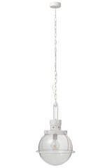 J-LINE HANGLAMP BALL GLAS/METAAL WIT