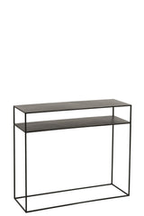 Console Rechthoekig 2 Planken Metaal Zwart