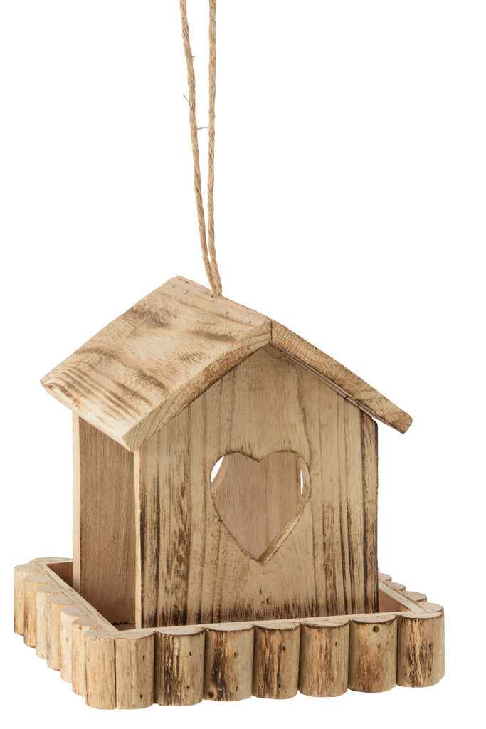 J-Line Vogelhuis met Rand Hout Beige 