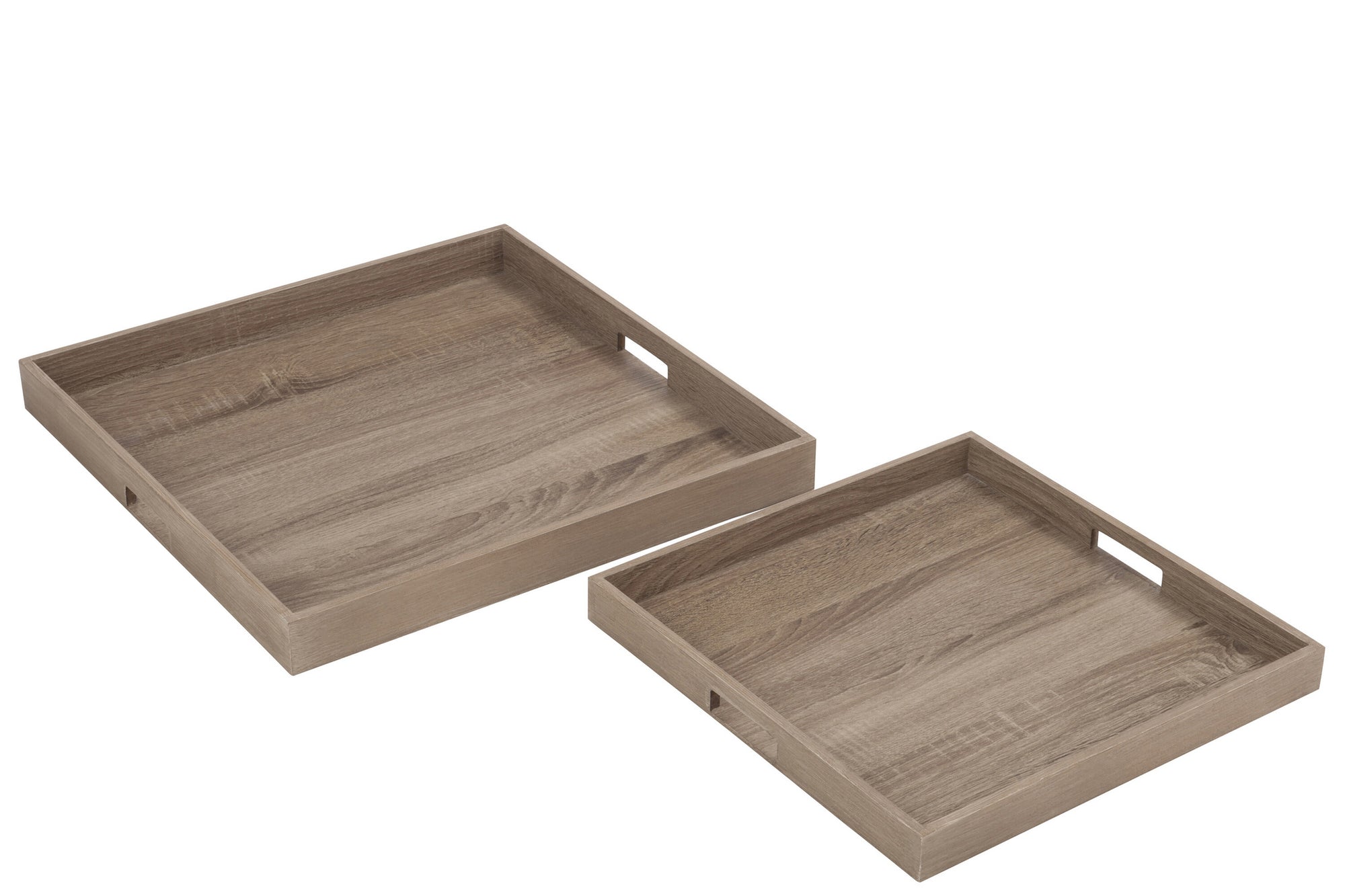 J-LINE SET VAN 2 DIENBLADEN VIERKANT HOUT NATUURLIJK