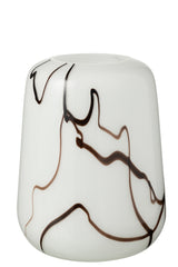 J-LINE VAZE SMOKE EFFECT SMAL – GLAS WIT/ZWART
